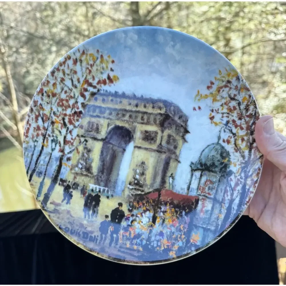 Louis Dali Les Douze Sites Limoges Paris Collector Plate L'Arc De Triomphe S86